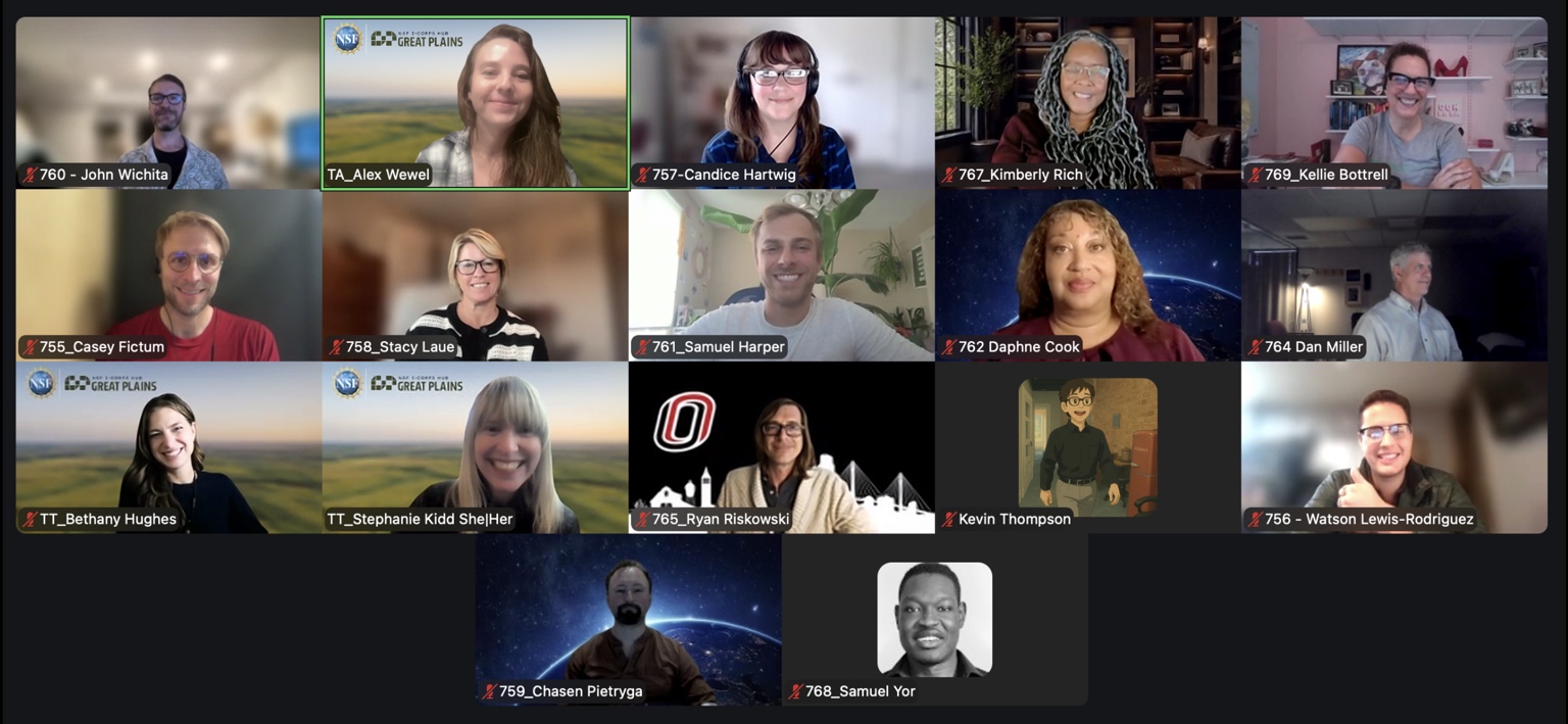Great Plains I-Corps Hub cohort online classroom