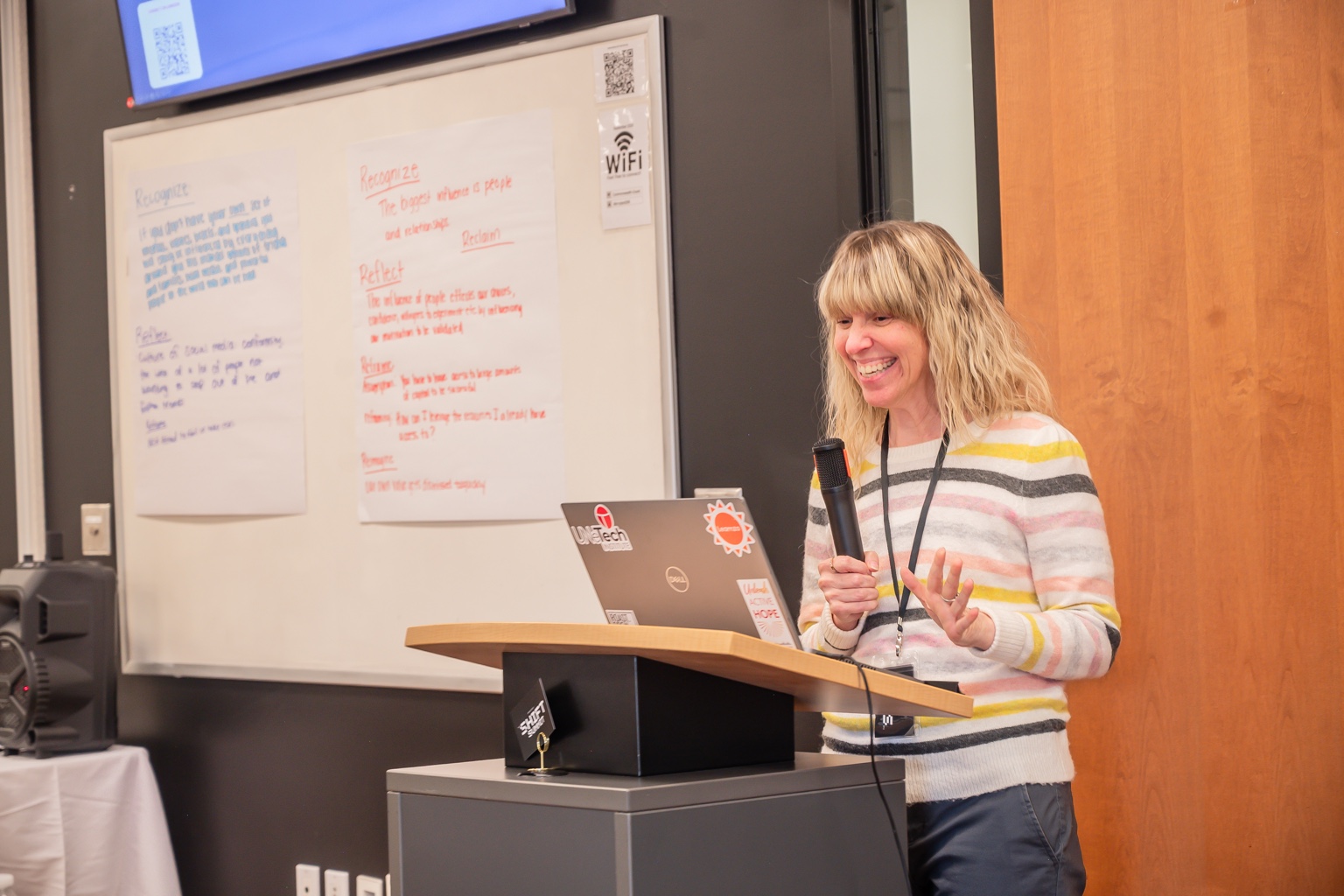 Stephanie teaching an interactive session